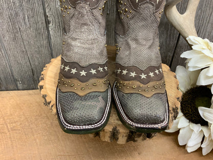 A3740 Camo Sand Overlay with Embroidery and Studs Ladies Boots by Corral