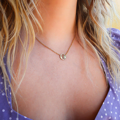Tiny Sun & Moon Necklace: Gold