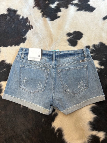 KanCan Mid Rise Cuffed Shorts