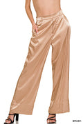 Black Wide Leg Satin Pants