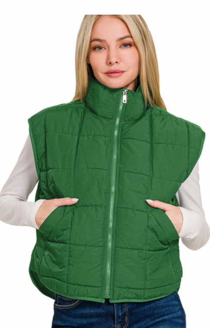 High Neck Puffer Vest