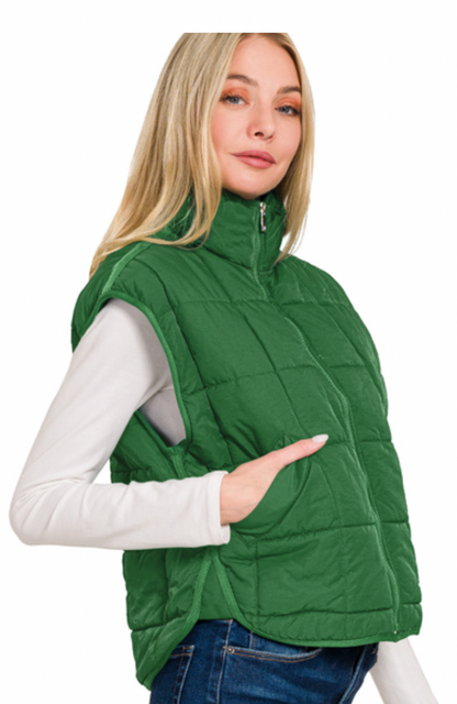 High Neck Puffer Vest