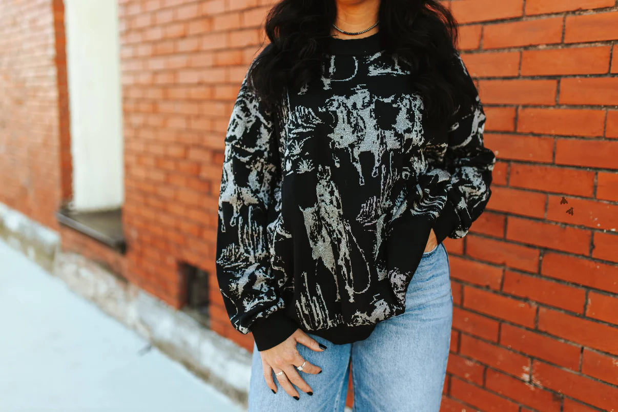 Rhinestone Cowboy Reversible Sweater