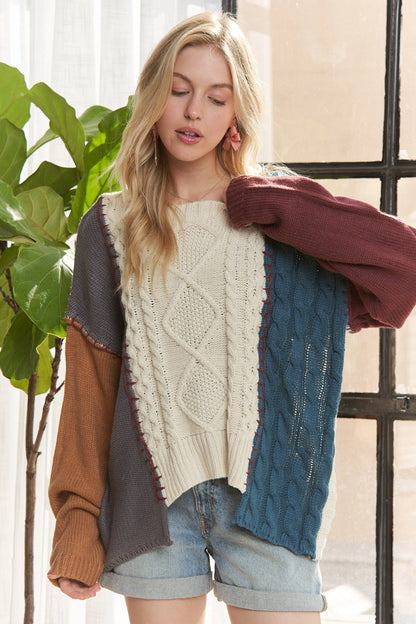 Colorblock Knit Sweater