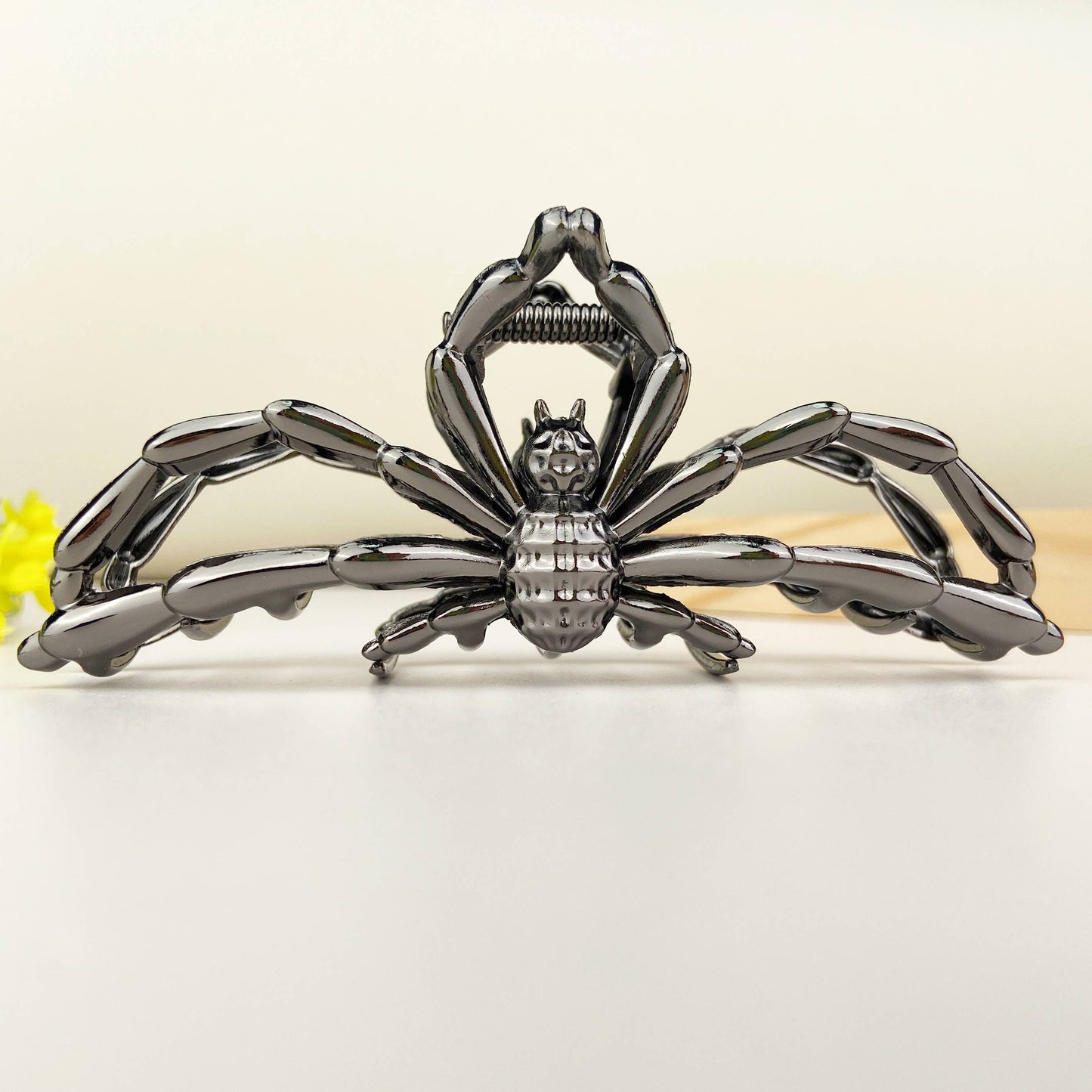 Personalized spider metal hair clip: Gold