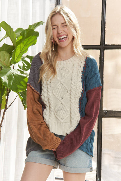 Colorblock Knit Sweater