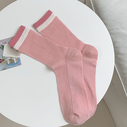 Street Whimsy Crew Socks in Girly Bows & Pink