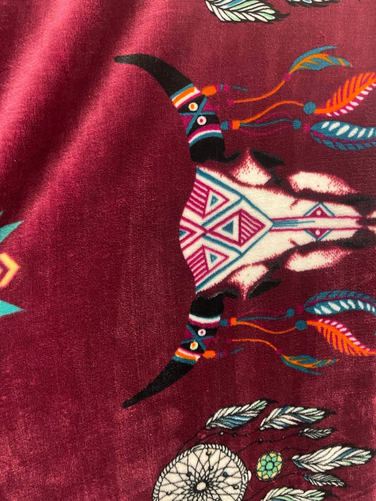 Burgundy Aztec Super Plush Blanket
