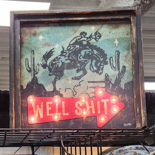 Well Shit - 24" Square Lighted Artwork