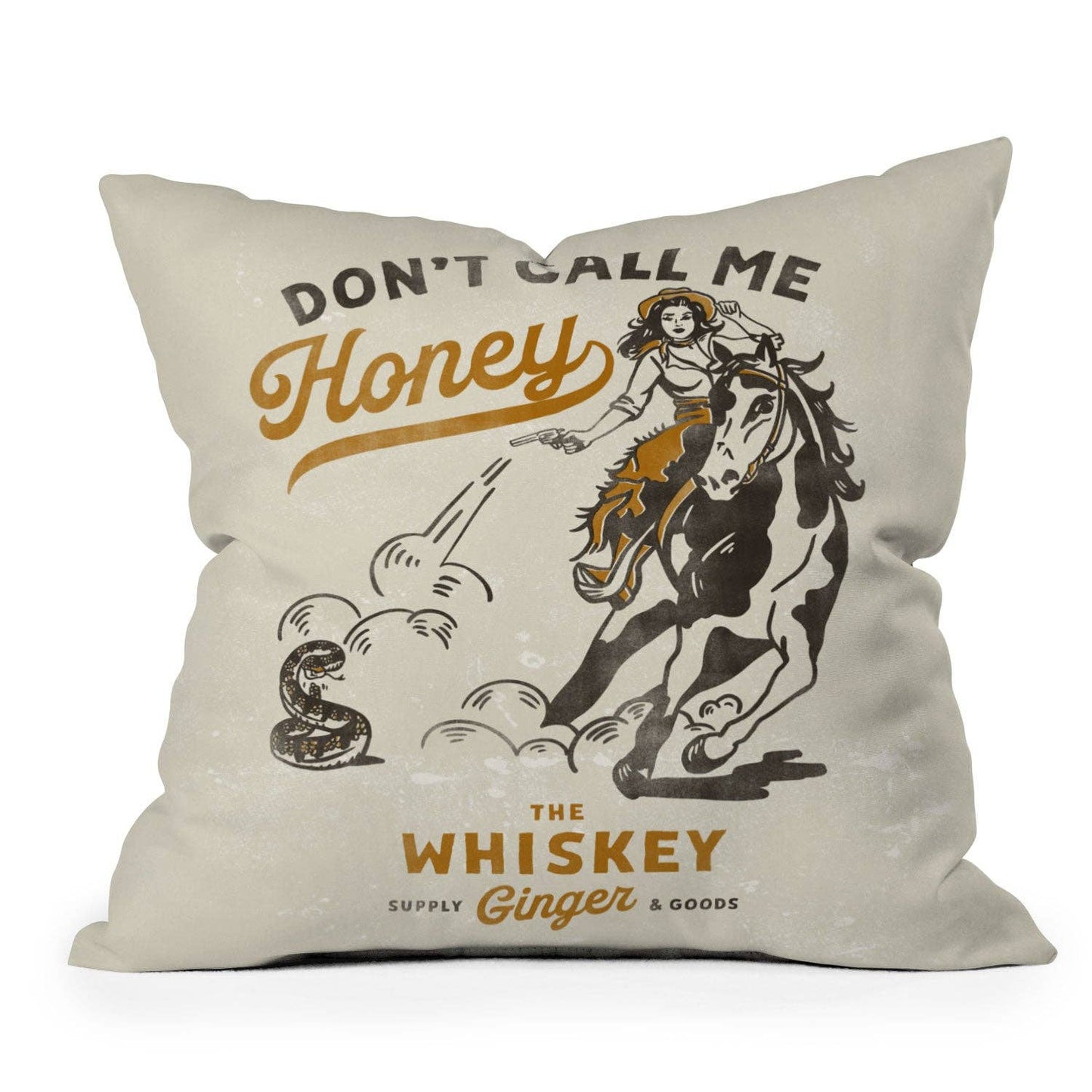 Whiskey Ginger Don't Call Me Honey I Outdoor Throw Pillow