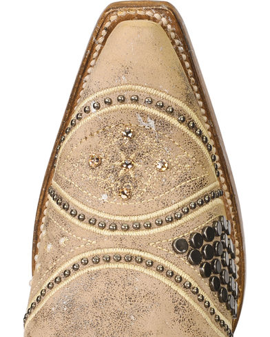 E1275 Corral LD BROWN EMBRODERY & STUDS Snip Toe Ladies Boots