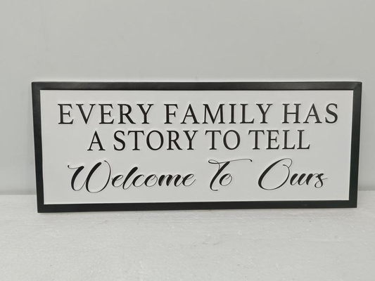 Family Story Metal Sign 20x8in