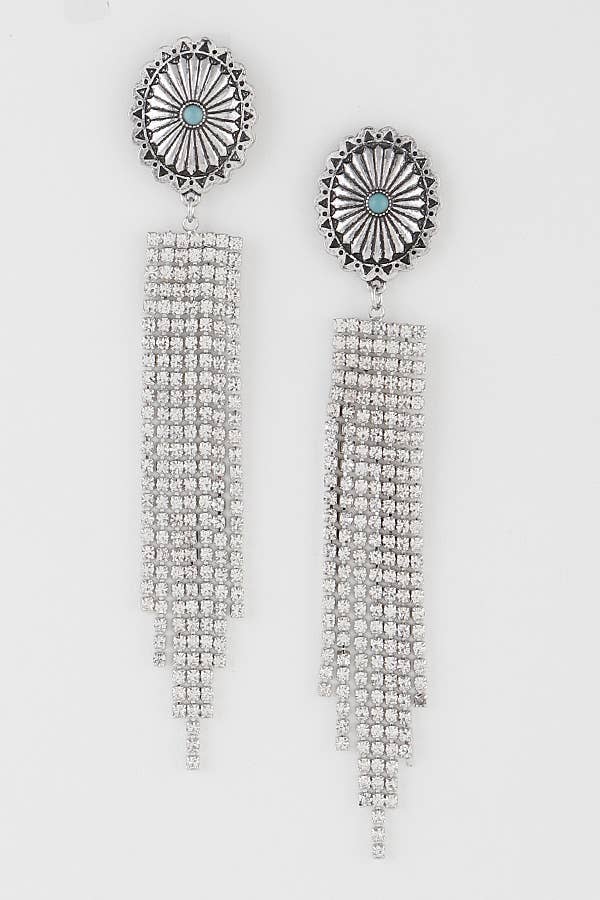 Vintage Plate Jewel Drop Earrings