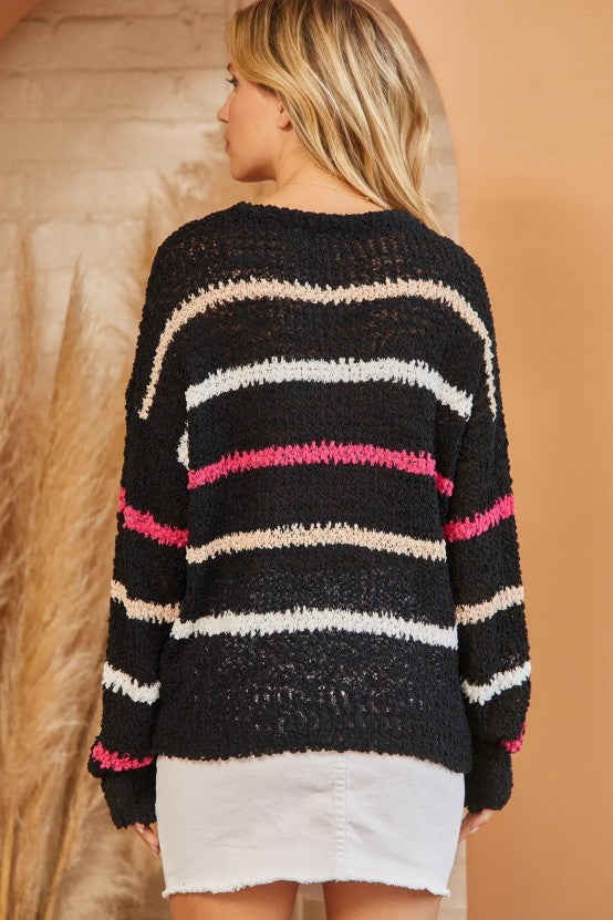 Black Multi Stripped Sweater